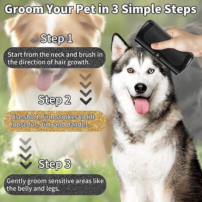 Deshedding Dog Brush - Pet Grooming Tool for Dogs & Cats, Removes Loose Hair on Short & Long Coats, Easy to Clean-PawvioPets