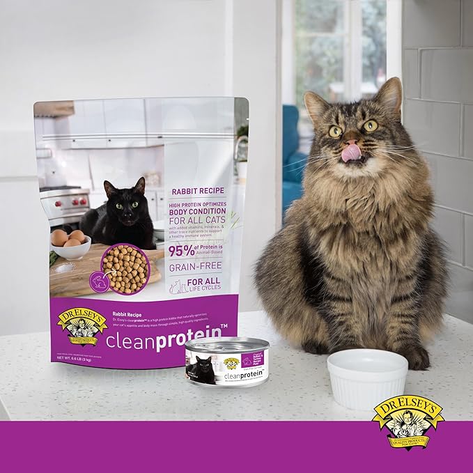 Dr. Elsey's cleanprotein Original Rabbit & Turkey Recipe Wet Cat Food, (Pack of 24), 5.3oz Cans-PawvioPets