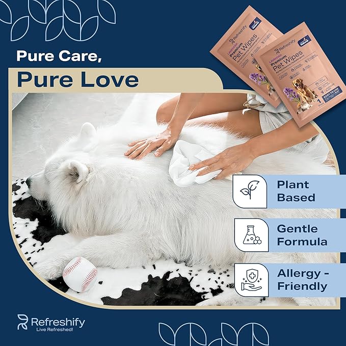 Dog Wipes for Paws and Butt - Plant Based Lavendar Scented (Pack of 400) - Pet Wipes for Dogs and Cats - Deodorizing Non Toxic Dog Wipes, +12 Additional Travel Wipes-PawvioPets