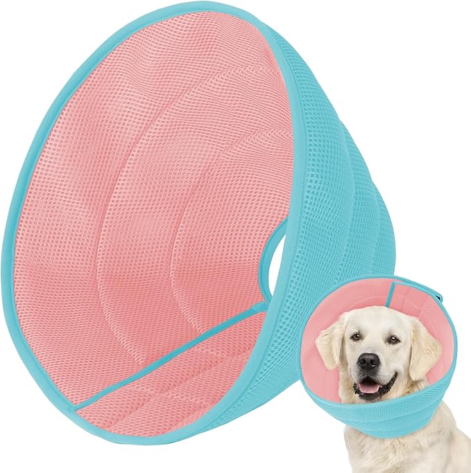 Dog Cone Soft Recovery Collars & Cones After Surgery for Medium Large Dogs, Comfy Ecollars to Stop Licking, Adjustable, Dog Ecollars for Recovery Fabric: Soft Comfort, Ecollars of Shame Alternatives-PawvioPets