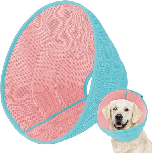 Dog Cone Soft Recovery Collars & Cones After Surgery for Medium Large Dogs, Comfy Ecollars to Stop Licking, Adjustable, Dog Ecollars for Recovery Fabric: Soft Comfort, Ecollars of Shame Alternatives-PawvioPets