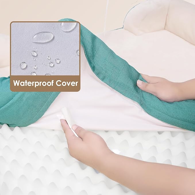 EHEYCIGA Orthopedic Dog Bed, Waterproof Memory Foam, Turquoise Blue, 30"L x 20"W x 6.5"Th-PawvioPets