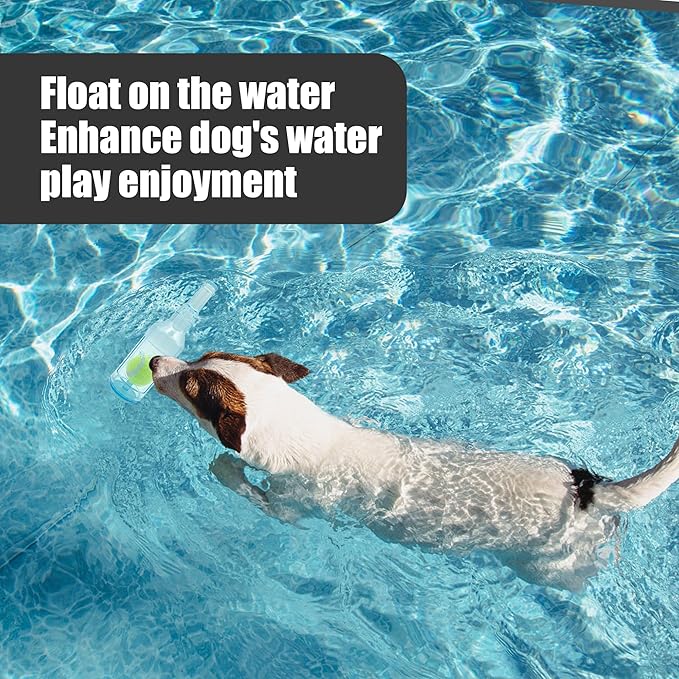 Dog Squeaky Chew Toy,Floating TPR Water Bottle Toys-Small Medium Large Breeds - Training Fetch -Indoor Outdoor Pool Beach Blue M-PawvioPets