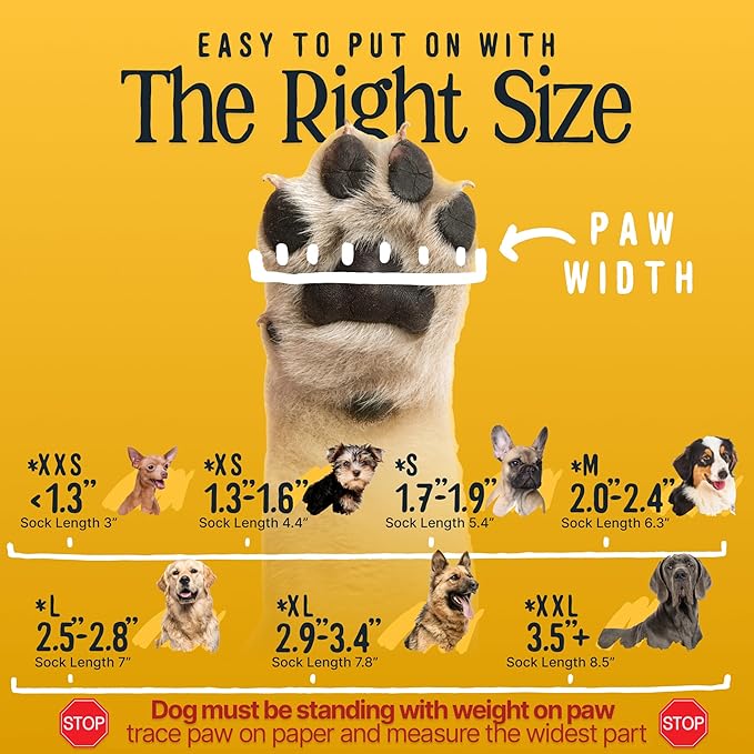 DOK TigerToes Premium Non-Slip Dog Socks for Hardwood Floors - Extra-Thick Grip That Works Even When Twisted - Prevents Licking, Slipping, and Great for Dog Paw Protection - Size Medium-PawvioPets