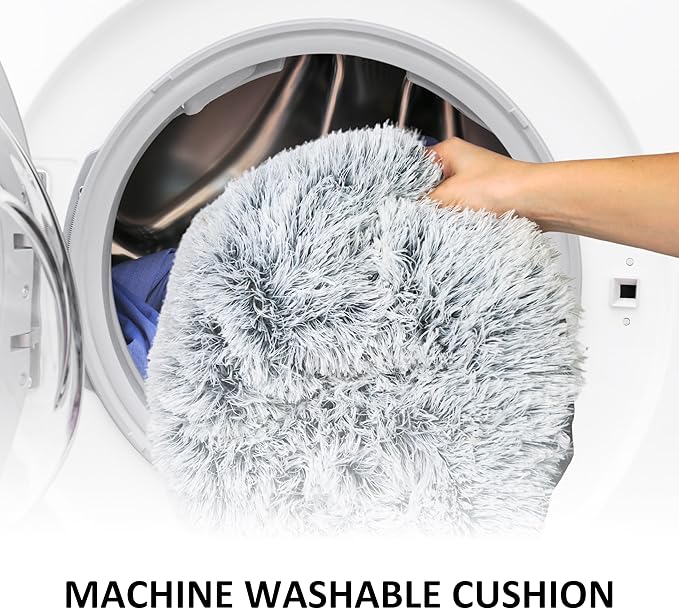 Cat Donut Bed with Washable Cushion – Cat Caves for Indoor Cats – Collapsible Donut Bed with Peekaboo Pet Tunnel & Tunnel Toy – Cozy Hideout for Kittens, Ferrets, Rabbits & Dogs – Grey-PawvioPets