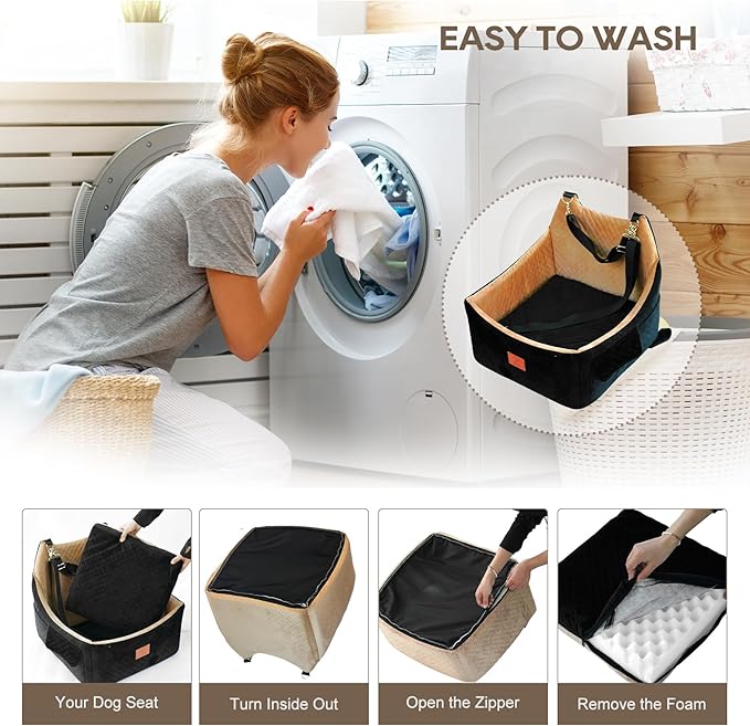 Dog Booster Car Seat for Medium and Small Sized Dogs Pet Car Bed Easy to Remove and Washable with Thickened Cushion Fits Cars Trucks and SUVs-PawvioPets