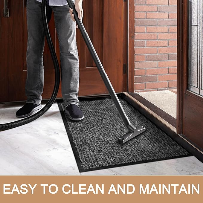 Front Door Mat Outside Entrance, 96" x 48" Sturdy Indoor Outdoor Mats for Entryway, Low Profile Welcome Doormat for Home Entrance, Non Slip Shoe Scraper Mat, Ideal for High Traffic Area-PawvioPets