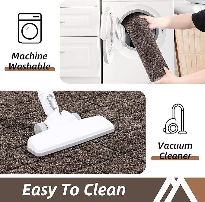 COSY HOMEER Edging Stair Treads Non-Slip Corner Indoor Stair Runners for Wooden Steps,Landing Slip Resistant Stair Rugs Mat for Kids and Dogs,100% Polyester TPE Backing,Brown,30x30 inch-PawvioPets