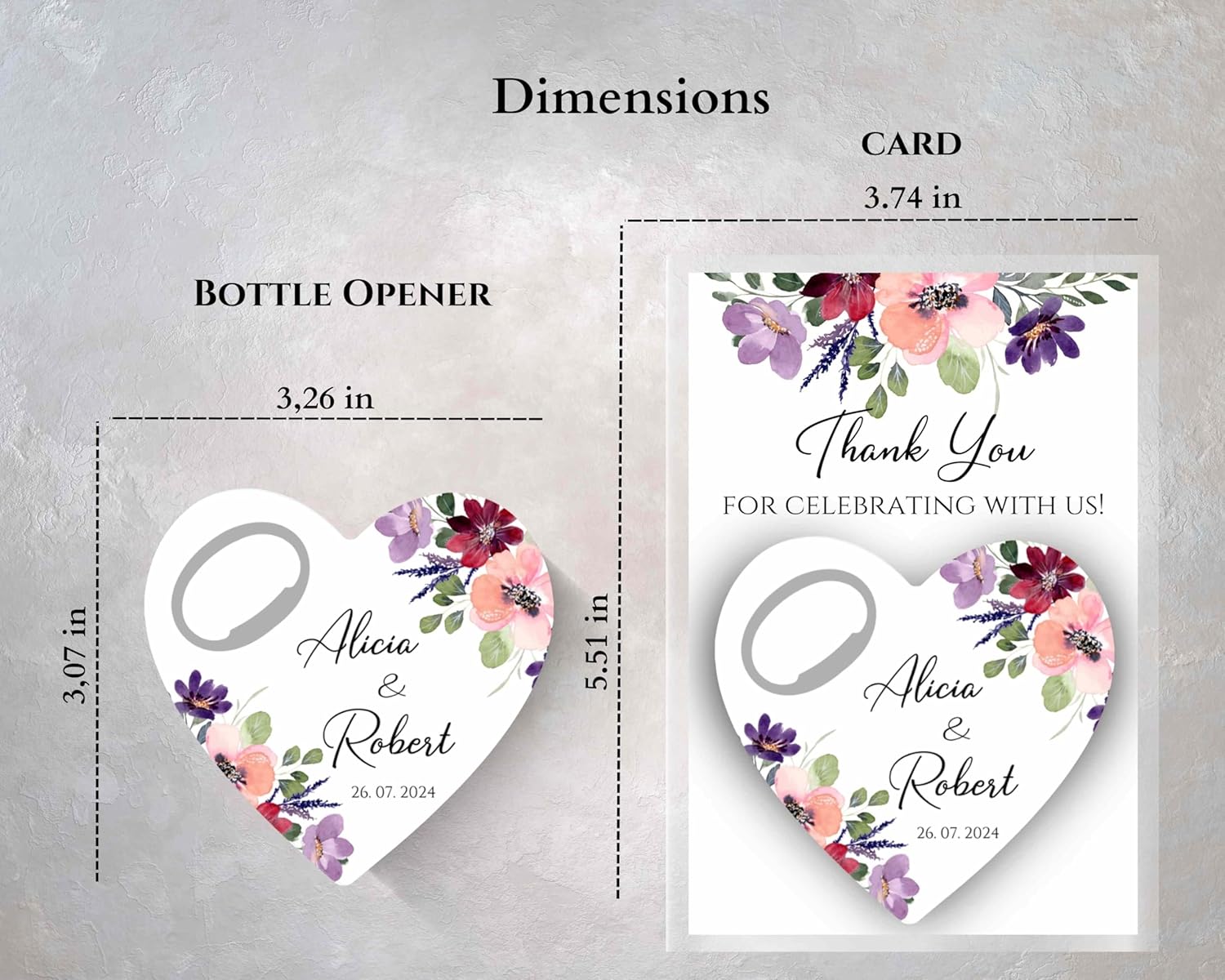 Wedding Bottle Opener Favors for Guests in Bulk, Hearts Shape Bottle Opener, Personalized Party Favors in Bulk, Wedding Favor Guests. 20 to 300 pcs. Custom Fridge Bottle Opener