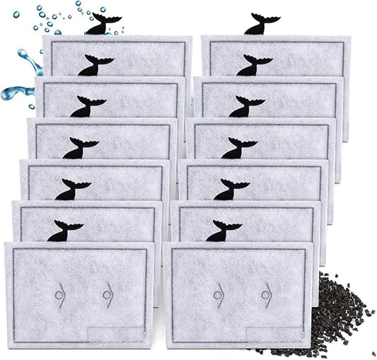 12 Packs Small Filters Cartridges Compatible with Aqueon Small Filter Carbon Filter Cartridge Compatible with Aqueon QuietFlow E Internal Power Filter 10 and 1/2.5/5 Gallon Minibow Aquarium Filters-PawvioPets