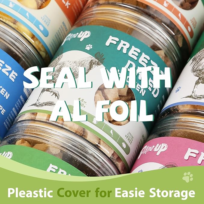 Freeze Dried Dog Treats,Chicken Breast&Organs Recipe Raw Dog Food Topper, High Protein Freeze-Dried Food for Cats, Rawhide Free, Gluten&Grain Free, 5.3oz-PawvioPets