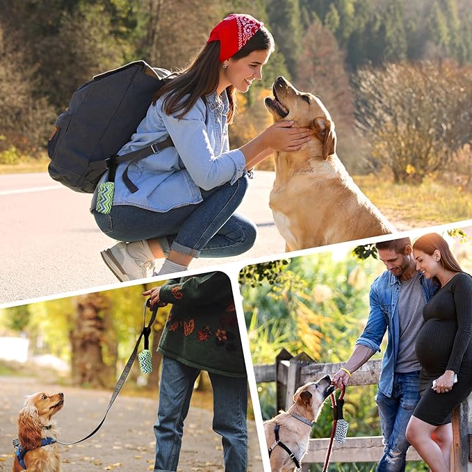 Dog Poop Bag Holder for Leash, 2 Pack Dog Poop Bag Dispenser, Sturdy and Guaranteed Leakproof Poop Bag Holders for Leashes, Dog Waste Bag Holder, Unscented, 2 Dispenser and 30 Bags By PobbY-PawvioPets