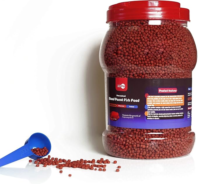 1kg Parrot Pellets Food Color-Enhancing Red Parrot Cichlid Fish Feed Food (1 kg Parrot Fish Pellets)-PawvioPets