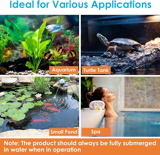 Aquarium U-V Filter for Green Water, Fish Tank Filter with Timer U-V Light, Turtle Tank Filter, Internal Filter with Dual Water Outlet & Aeration, for 40-70 Gallon Tank-PawvioPets