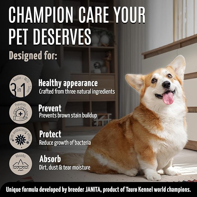 Clear Eyes Solution Set 6in1 Multi-Functional Pure Mist and Stainless Look Clay Mask - Tear Stain Remover, Eye Cleaner - Eye Care Ear Care Grooming Treatment for All Dogs and Cats Eyes-PawvioPets