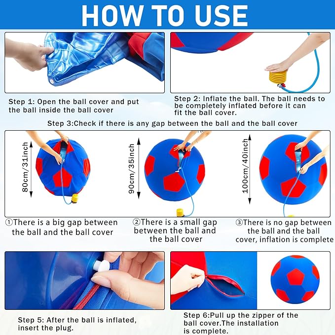 40inch Giant Herding Ball with Ball Cover Anti Burst Please Watch VCR for How to Inflation Horse Toys for Horses Stall Entertainment Play, Pump Included(Blue,Stylish)-PawvioPets