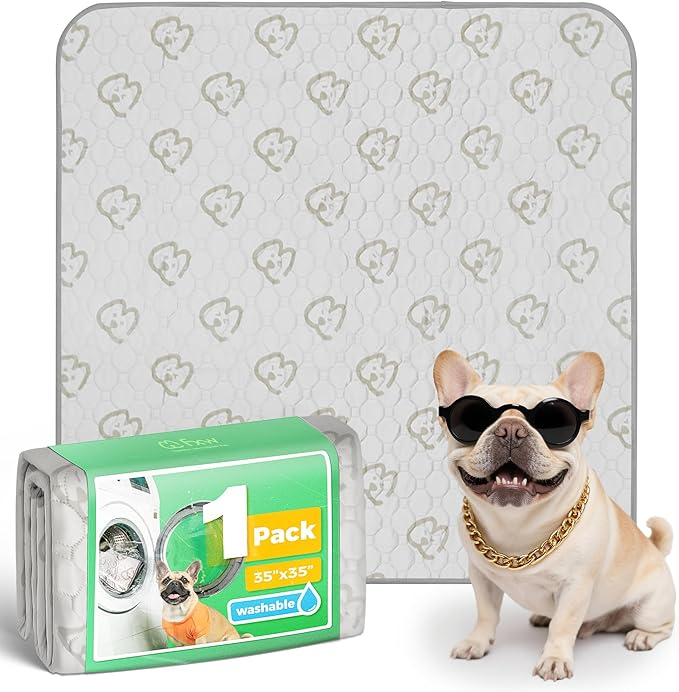 FXW Washable Pee Pads for Dogs, Puppy Pads with Super Absorbent, Specifically Designed for Potty Training, 35" Square, Khaki, 1 Pack-PawvioPets