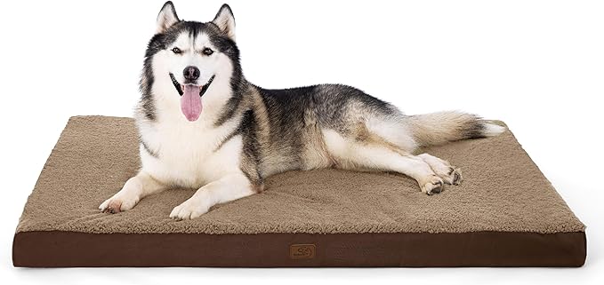 Bedsure XXL Dog Bed for Large Dogs - Orthopedic Flat Giant Pet Beds with Removable Washable Cover, Jumbo Egg Crate Foam Mat, Suitable for Pet Up to 150 lbs-PawvioPets