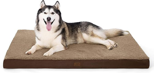 Bedsure XXL Dog Bed for Large Dogs - Orthopedic Flat Giant Pet Beds with Removable Washable Cover, Jumbo Egg Crate Foam Mat, Suitable for Pet Up to 150 lbs-PawvioPets
