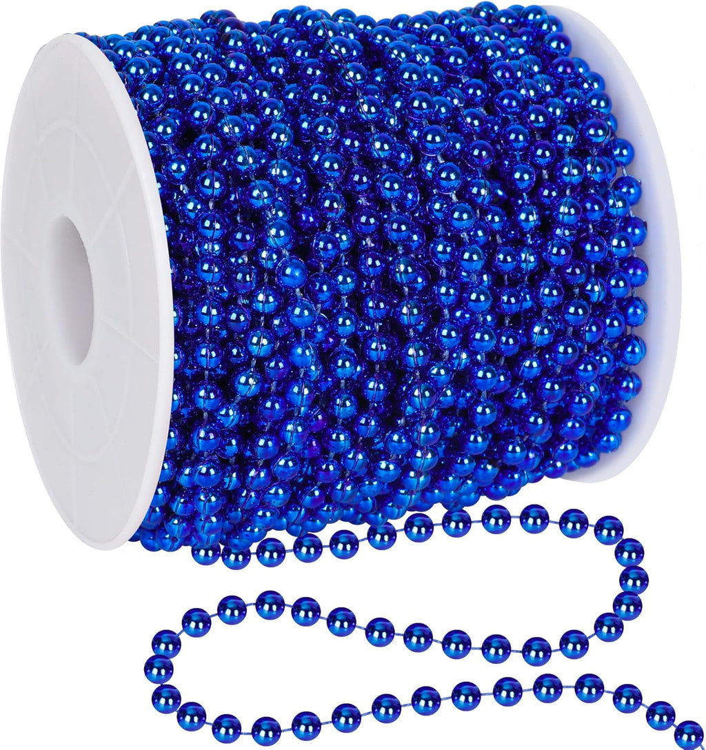 100 FT Christmas Tree Beads, Christmas Tree Garland Decoration, Plastic Hanging Beads Garland Chain Roll for Home Mantle Fireplace Wreath Decor Indoor Outdoor Xmas Tree DIY Supplies