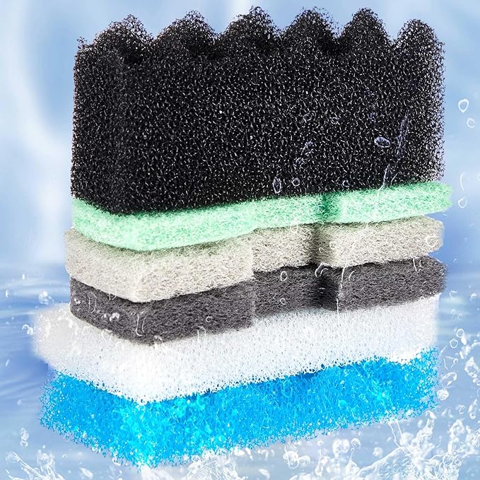 32 Pcs Aquarium Replacement Maintenance Kit Compatible with Fluval 106/107 Filter Media Including Biological Sponge, Ammonia/Phosphate/Nitrite Remover Pad, Aquarium Towel, Grease-PawvioPets