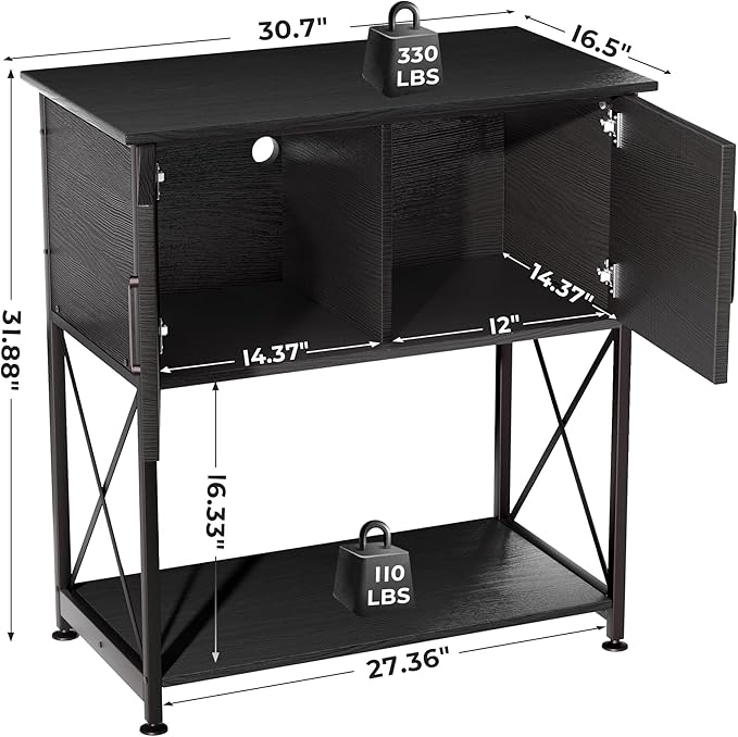 20-29 Gallon Aquarium Stand Metal Frame Fish Tank Stand with Cabinet Storage, for 20 Gallon Long Aquarium,30.7" L*16.5" W Tabletop,330LBS Capacity Black PG01YGB-PawvioPets