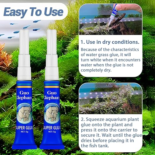 Aquarium Glue Fish Safety, 25Pcs Coral Reef Glue for Plants Moss, Coral, Stone, Wood Aquascaping, Quick Drying (25)-PawvioPets