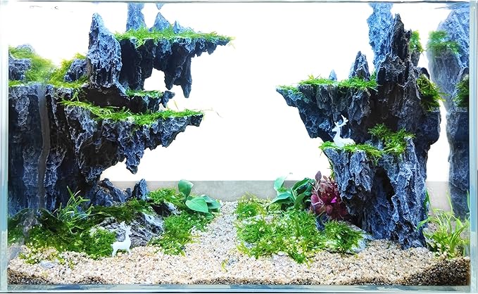 Fish Tank Decor Rocks.Aquarium Decoration Model.Easy and Quick Solution for Aquascaping.(Sky City)-PawvioPets