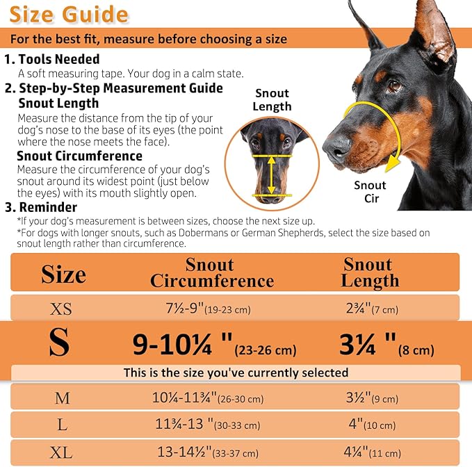 BARKLESS Dog Muzzle, Basket Muzzle for Biting, Chewing and Scavenging, Humane Cage Mouth Cover, Perfect for Grooming and Training Small Aggressive Reactive Dogs (S, Brown)-PawvioPets