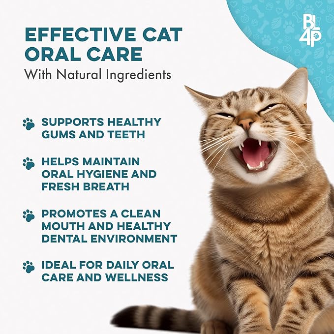 Cat Bad Breath & Oral Health Remedy, Natural Dental Care Cats Teeth, Mouth and Gums, Easy to Use Daily Supplement for Stomatitis, Gingivitis, Plaque & Tartar Control for Cats, 800 Small Pills-PawvioPets