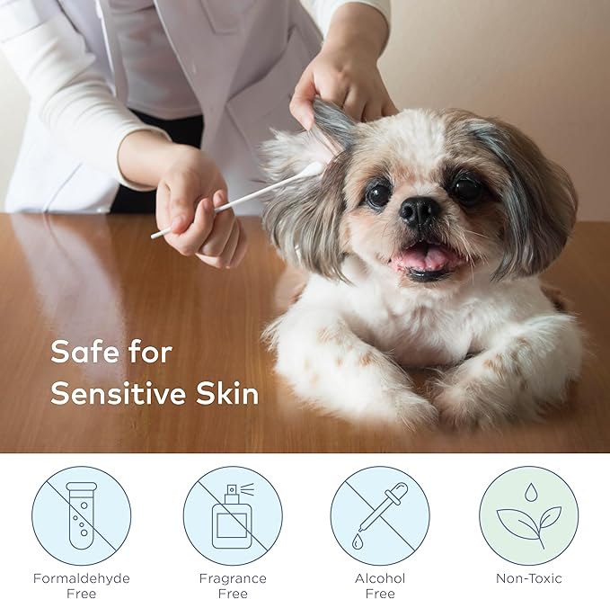 Cotton Swabs for Dogs and Cats - Cat & Dog Ear Cleaner Long Cotton Swab - Extra Large Cotton Head, Cat & Dog Ear Cleaning Kit for Puppies, Multipurpose Pet Cotton Swabs (Extra Large 100 Buds)-PawvioPets