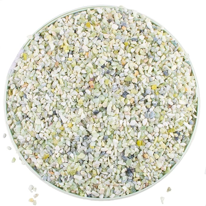 7lb Jade Bean Pebbles,1/4 Inch Cactus Bonsai DIY Rocks, Natural Succulent Rock and River Rocks Decorative for Aquariums, Vases, Terrarium, Outdoor Gardening, Top Dressing for Potted Plants-PawvioPets