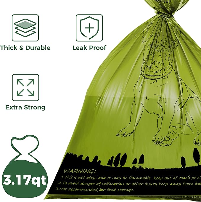 Biodegradable Dog Poop Bags 150 Count 10 Rolls with Dispenser, Thicken and Leak Proof Poop Bag Holders for Leashes(Scented)-PawvioPets