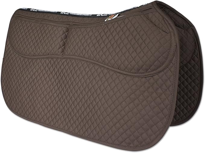 ECP Equine Comfort Products Thermoregulating Western Saddle Pad, Machine Washable Contoured Fit, Water Absorbing, Therapeutic, Shock Absorbing with Adjustable Memory Foam Shims-PawvioPets