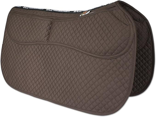 ECP Equine Comfort Products Thermoregulating Western Saddle Pad, Machine Washable Contoured Fit, Water Absorbing, Therapeutic, Shock Absorbing with Adjustable Memory Foam Shims-PawvioPets
