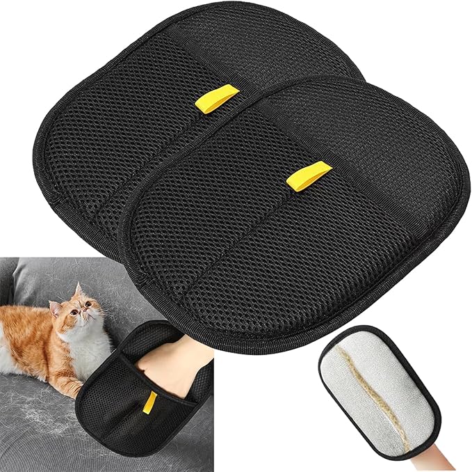 2 Pack Pet Hair Removal Gloves for Cats & Dogs,2025 Electrostatic Pet Hair Removal Gloves for Bedding,Reusable & Washable Efficient Grooming Gloves for Clothing,Furniture,Carpet,Car Seat,Pet Grooming-PawvioPets