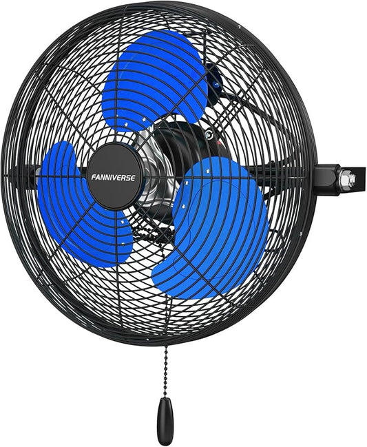 12 Inch Wall Fan Pro Series - Indoor High Velocity Wall Mount Fan for Commercial, Residential, Warehouse, Covered Patio, Shop, Garage, Barn, Gazebo 3 Speed 2800 CFM UL Safety Listed-PawvioPets