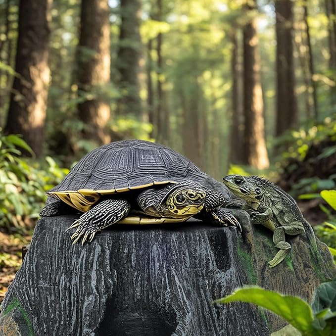 Gecko Tank Accessories, Tortoise Habitat Accessories, Ball Python Tank Accessories, Large Snake Hides, Perfect Terrarium Decor for Reptile Gecko Basking Humid Hiding (Large)-PawvioPets