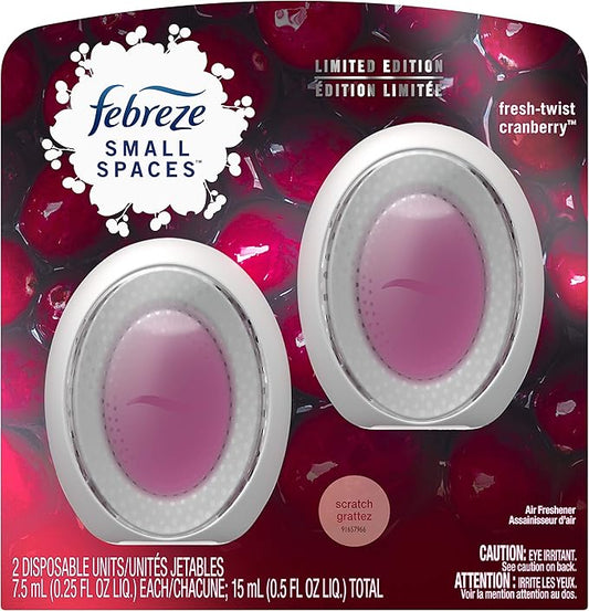 Febreze Small Spaces, Fresh - Twist Cranberry, 2 count-PawvioPets