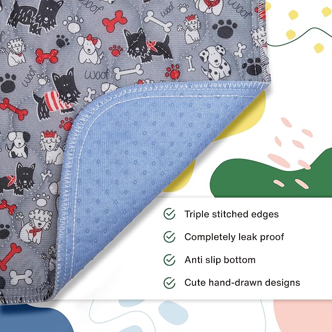 Caldwell's Pet Supply Co. 20x30 Washable Pee Pads for Dogs, Reusable Pee Pad for Dogs, Puppy Potty Mat, Whelping Rug, Reusable Puppy Mat, Waterproof Rug for Dog of All Breeds, Small (Set of 2)-PawvioPets