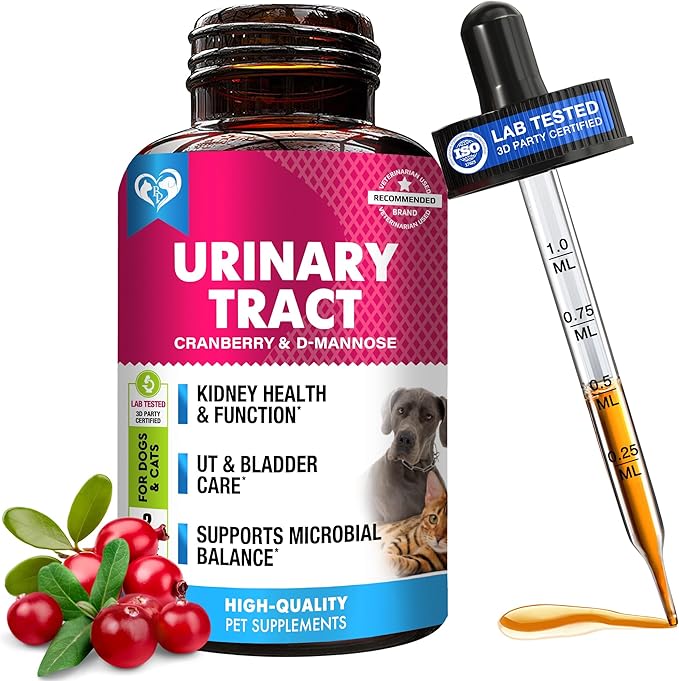 Beloved Pets Cat & Dog Urinary Tract Infection Treatment & Natural UTI Medicine Cranberry-Kidney+Bladder Support Supplement - Best Prevention Incontinence, Bladder Stones-PawvioPets