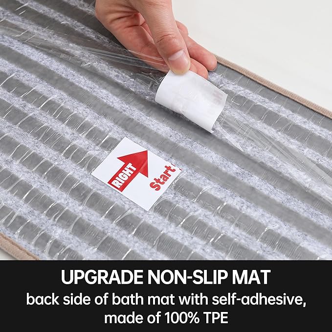 COSY HOMEER Edging Stair Treads Non-Slip Corner Indoor Stair Runners for Wooden Steps,Landing Slip Resistant Stair Rugs for Kids and Dogs, 100% Polyester TPE Backing,Beige,20"X32"-PawvioPets