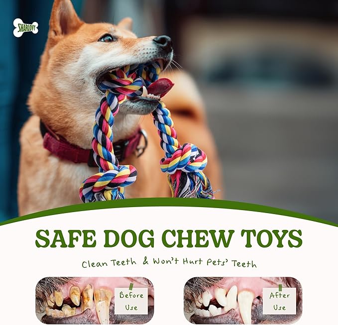 Dog Rope Toy for Large Dogs, 2 Pack Heavy Duty Dog Chew Toys for Aggressive Chewers, Indestructible Dog Toys for Super Chewer, Durable Tug of War Pet Toy for Medium to Large Breed Teeth Cleaning-PawvioPets