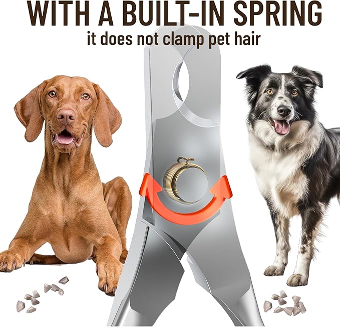 Dog Nail Clippers - All Steel Material, Built-in Spring,Heavy Duty Dog Nail Trimmer Full Metal Razor Sharp Professional for All Dogs Cats with Thick Toena,Dog Nail Trimmers-PawvioPets
