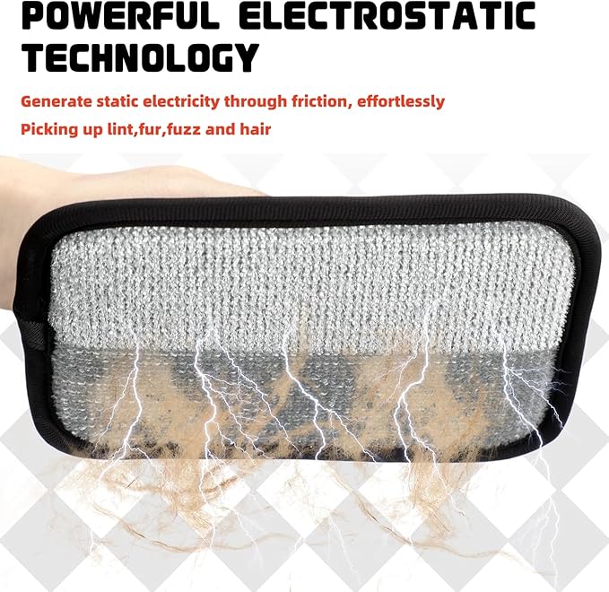 2 Upgraded Thickened Electrostatic Pet Hair Removal Gloves Brush,2025 New Reusable Cat Dog Hair Remover Grooming Gloves,Double Sided Washable Static Animal Fur Removal Tool for Couch,Carpet, Clothes-PawvioPets