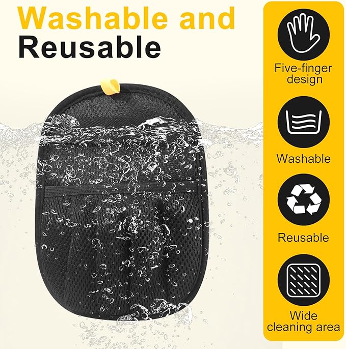 2-Pack Pet Hair Remover Gloves - Reusable Grooming Gloves for Dogs & Cats, Static Electricity Fur Removal Mitts for Furniture, Car, Clothing - Quick Dry Cleaning-PawvioPets