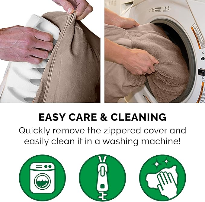 Furhaven Orthopedic Dog Bed for Large/Medium Dogs w/ Removable Bolsters & Washable Cover, For Dogs Up to 55 lbs - Plush & Suede Sofa - Almondine, Large-PawvioPets