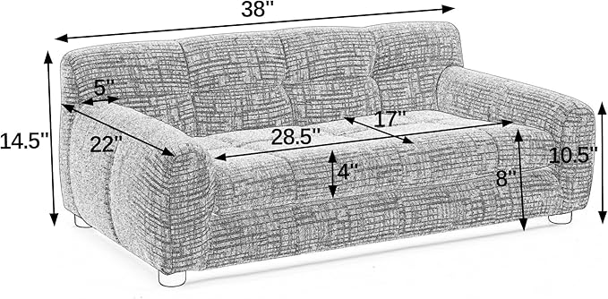 Dog Couch Bed, Mini Sofa for Dogs with Backrest and Armrest, Durable Pet Sofa with Soft Foam Cushion, Elevated Dog Couch Bed with Legs for Medium and Large Dogs, Emerald Green-PawvioPets