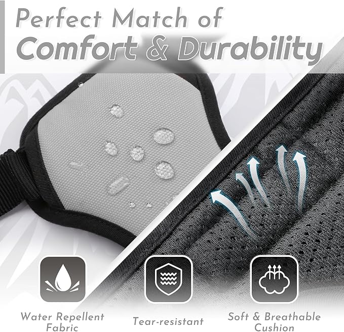 Eagloo Dog Harness Medium Sized Dog, No Pull Service Vest with Reflective Strips and Control Handle, Adjustable and Comfortable for Easy Walking, No Choke Pet Harness with 2 Metal Rings, Grey, M-PawvioPets