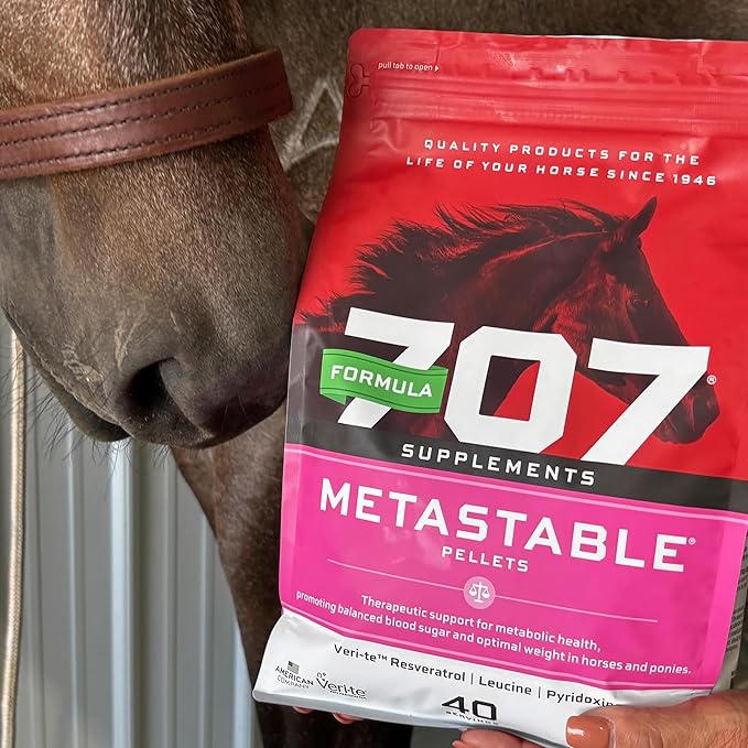 Formula 707 MetaStable Pellets for Horses 5 lb Bag – 40 Servings – University-Studied Support for Horses with Laminitis, Insulin Resistance & Metabolic Disorders-PawvioPets